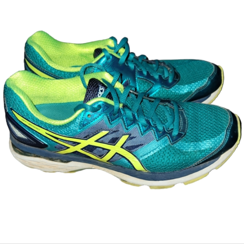 ASICS Shoes GEL GT-2000 4 Womens Size 8.5 Green Neon Running Sneaker  T656N